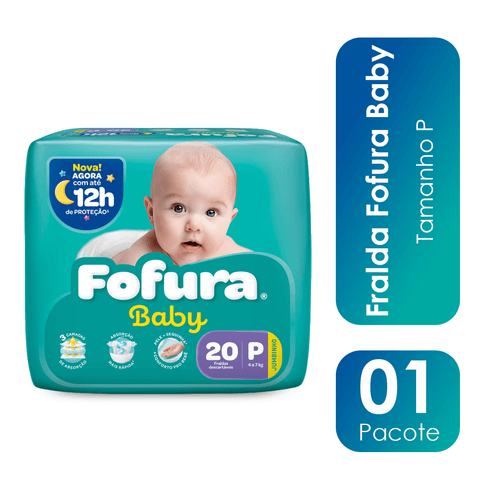 Fralda Descartável Fofura Baby Jumbinho P com 20 Unidades