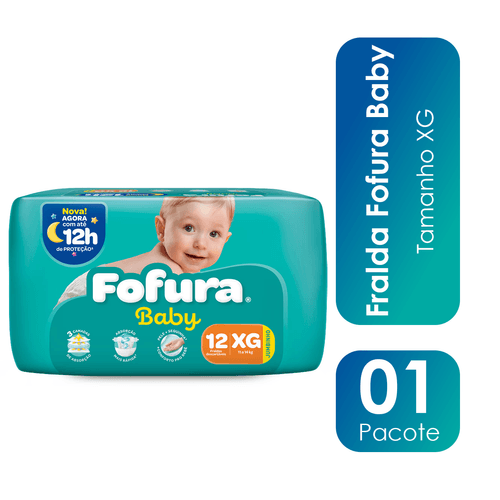 Fralda Descartável Fofura Baby Jumbinho XG com 12 Unidades