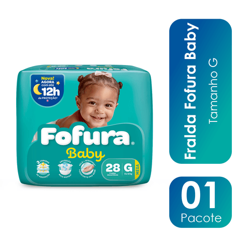 Fralda Descartável Fofura Baby Mega G com 28 Unidades