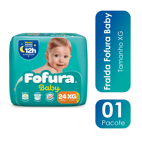 Fralda Descartável Fofura Baby Mega XG com 24 Unidades