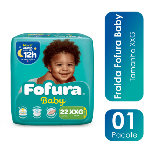 Fralda Descartável Fofura Baby Mega XXG com 22 Unidades
