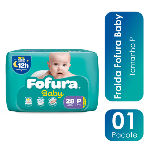 Fralda Descartável Fofura Baby Pratico P com 28 Unidades