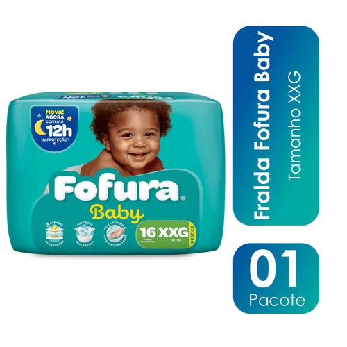 Fralda Descartável Fofura Baby Pratico XXG com 16 Unidades