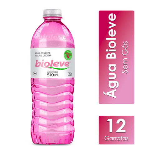 Água Mineral Sem Gás Fardo 12x510ml Rosa Bioleve